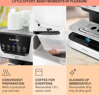 Klarstein Arabica Volautomatische Espressomachine Zilver/Zwart