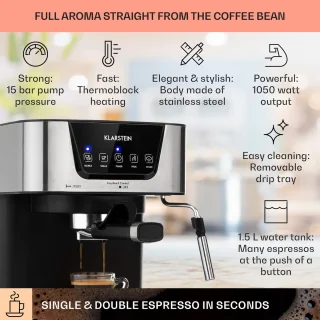 Klarstein Arabica Volautomatische Espressomachine Zilver/Zwart
