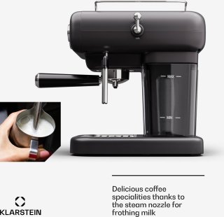 Klarstein Espresso Portafilter Machine Retro Mini 950W Zwart