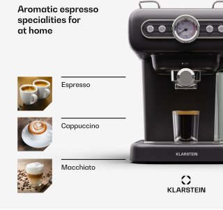 Klarstein Espresso Portafilter Machine Retro Mini 950W Zwart