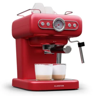 Klarstein espressomachine met melkschuimer, 1,2 liter retro mini-espressomachine