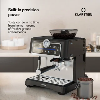 Klarstein GrandPresso Touch Pistonmachine met Molen zwart
