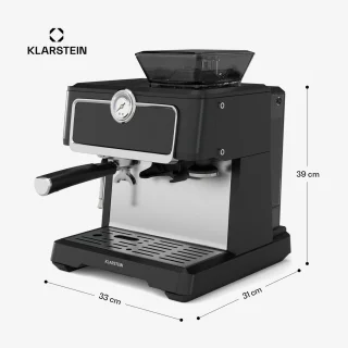 Klarstein GrandPresso Touch Pistonmachine met Molen zwart
