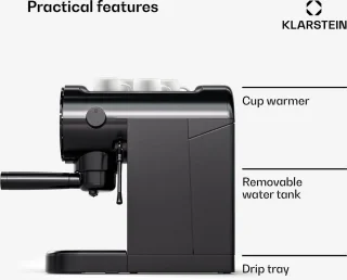 Klarstein Retro Mini Espresso Maker 0.9L Zwart