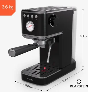 Klarstein Steelpresso Slim Zwarte Espressomachine
