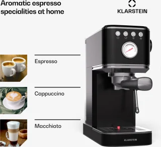 Klarstein Steelpresso Slim Zwarte Espressomachine