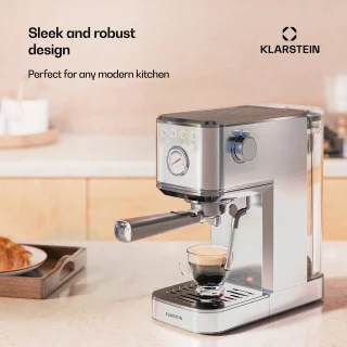 Klarstein Steelpresso Touch Slim Espressomachine 20 Bar Zilver