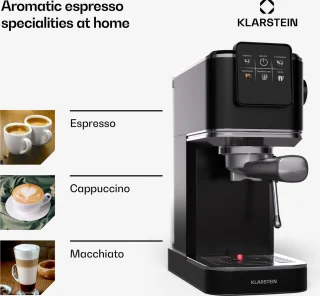 Klarstein Steelpresso Touch Slim Portafilter Espressomachine Zwart