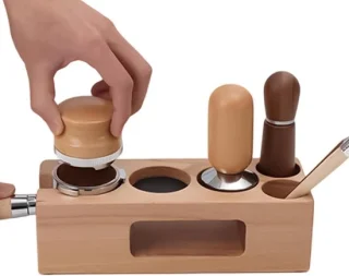 Koffie aanstampstation - 51/54 mm - houtkleur