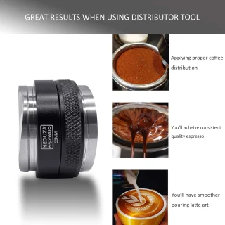 Koffie distribuerer en tamper 2-in-1 voor 54mm portafilter