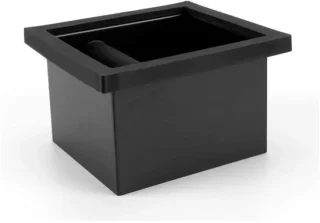 Koffie Klopbox afvalemmer bodemloos 10x10x10 millimeter zilverkleurig