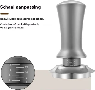 Koffie Sabotage koffie tamper 53 mm zilver