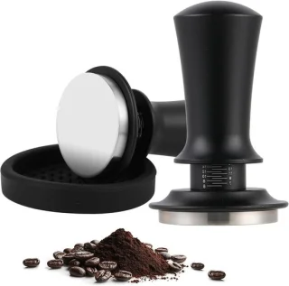 Koffie tamper 58 mm zilver