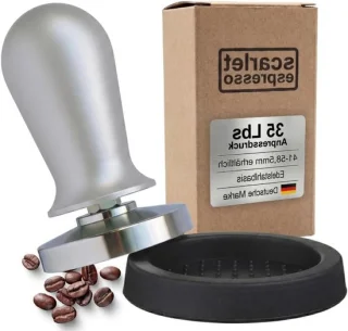 Koffie tamper 58 mm zilver