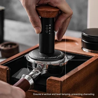 Koffie tamper - Espresso Sabotage - 58 mm - zilver hout