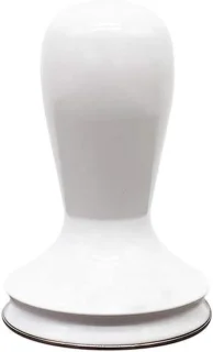 Koffie tamper - platte roestvrijstalen basis 58 mm zilver