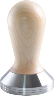 Koffiepers met houten handvat 53 mm geel