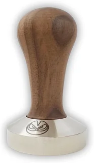 Koffiestamper Platte Bodem 58,5 mm Walnoot/Staal