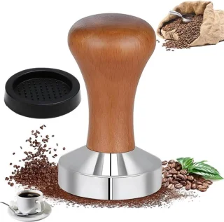 Koffietamper 51 mm houtkleur