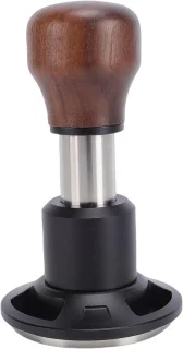 Koffietamper espresso tool zilver walnoot