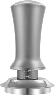 Koffietamper - koffie stamper - verstelbaar - 53 mm - zilver