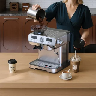 Lopoleis Barista Piston Espressomachine RVS