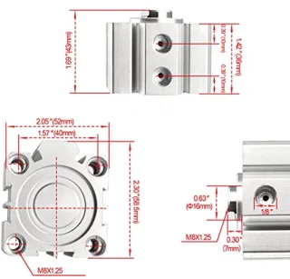 Luchtcilinder 40x10 mm Dubbelwerkend