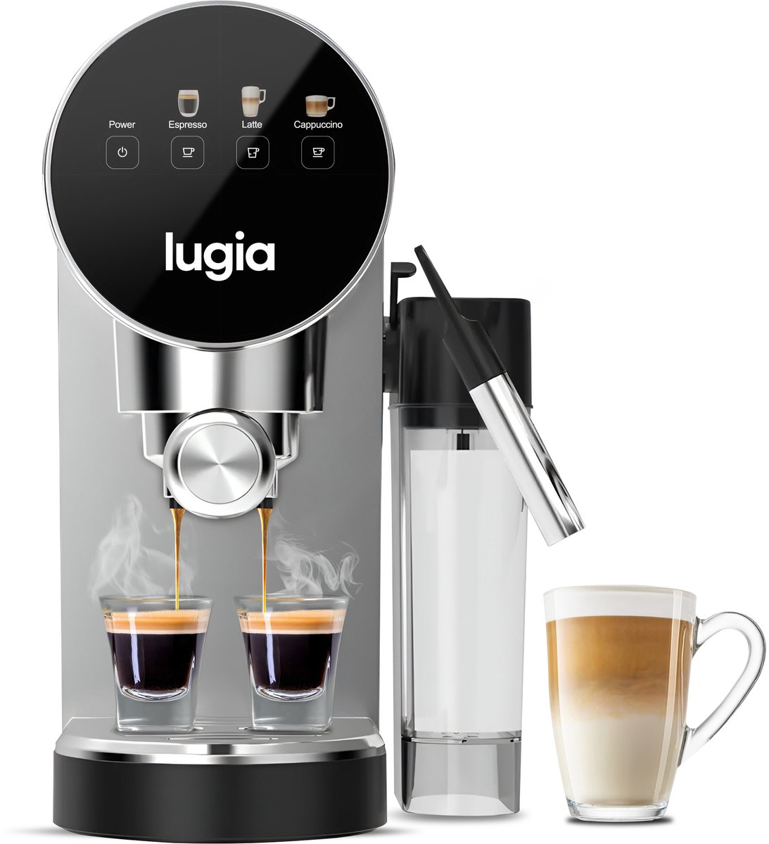 De Lugia Piston Koffiemachine Zwart in één oogopslag