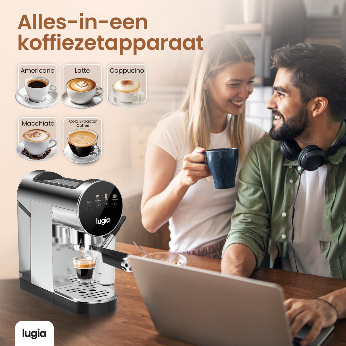 Wat vinden we goed aan de Lugia Piston Koffiemachine Zwart