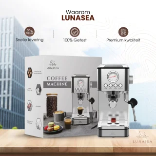 LunaSea RVS Piston Espressomachine 1.8L