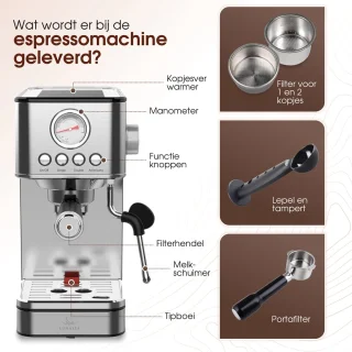 LunaSea RVS Piston Espressomachine 1.8L