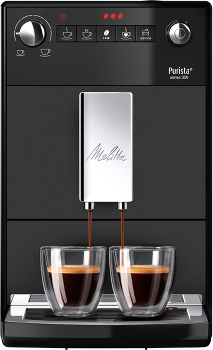 De Melitta Purista F230-104 volautomatische espressomachine matzwart in één oogopslag