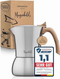 De Mokkakan espressokan 4-kops 200 ml RVS in één oogopslag