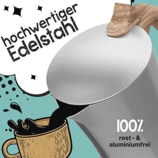 Mokkakan espressokan 4-kops 200 ml RVS