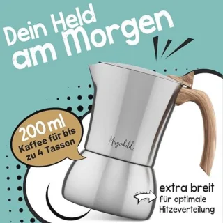 Mokkakan espressokan 4-kops 200 ml RVS