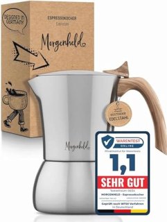 Mokkakan 4-kops RVS (200 ml) — stevige stovetop voor geconcentreerde koffie