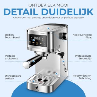 Wat vinden we goed aan de NovaWare® Espressomachine Pistonmachine