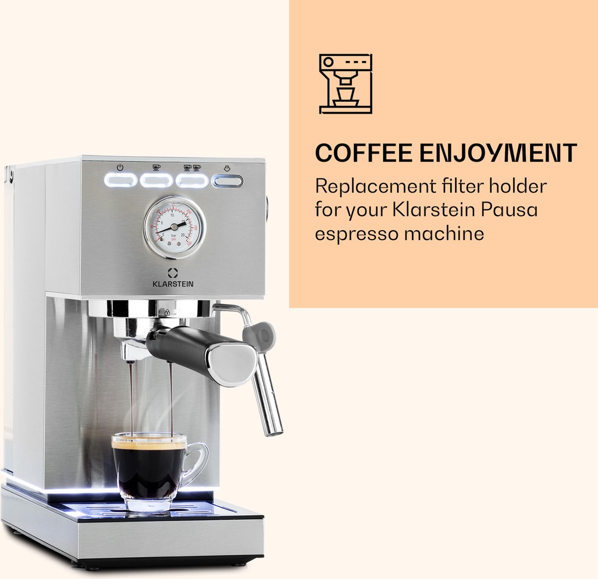 Pausa espressomachine filterhouder aluminiumlegering