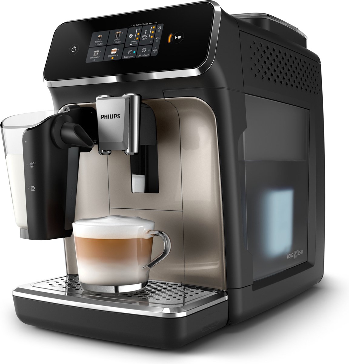 De Philips 2300 Series LatteGo EP2336/40 Espressomachine Zwart Chroom in één oogopslag