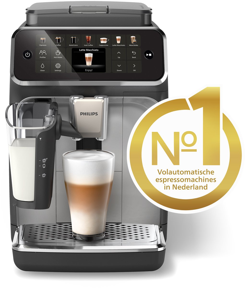 Wat vinden we goed aan de Philips 4400 Series EP4446/70 Volautomatisch Espressoapparaat Zwart/Zilver