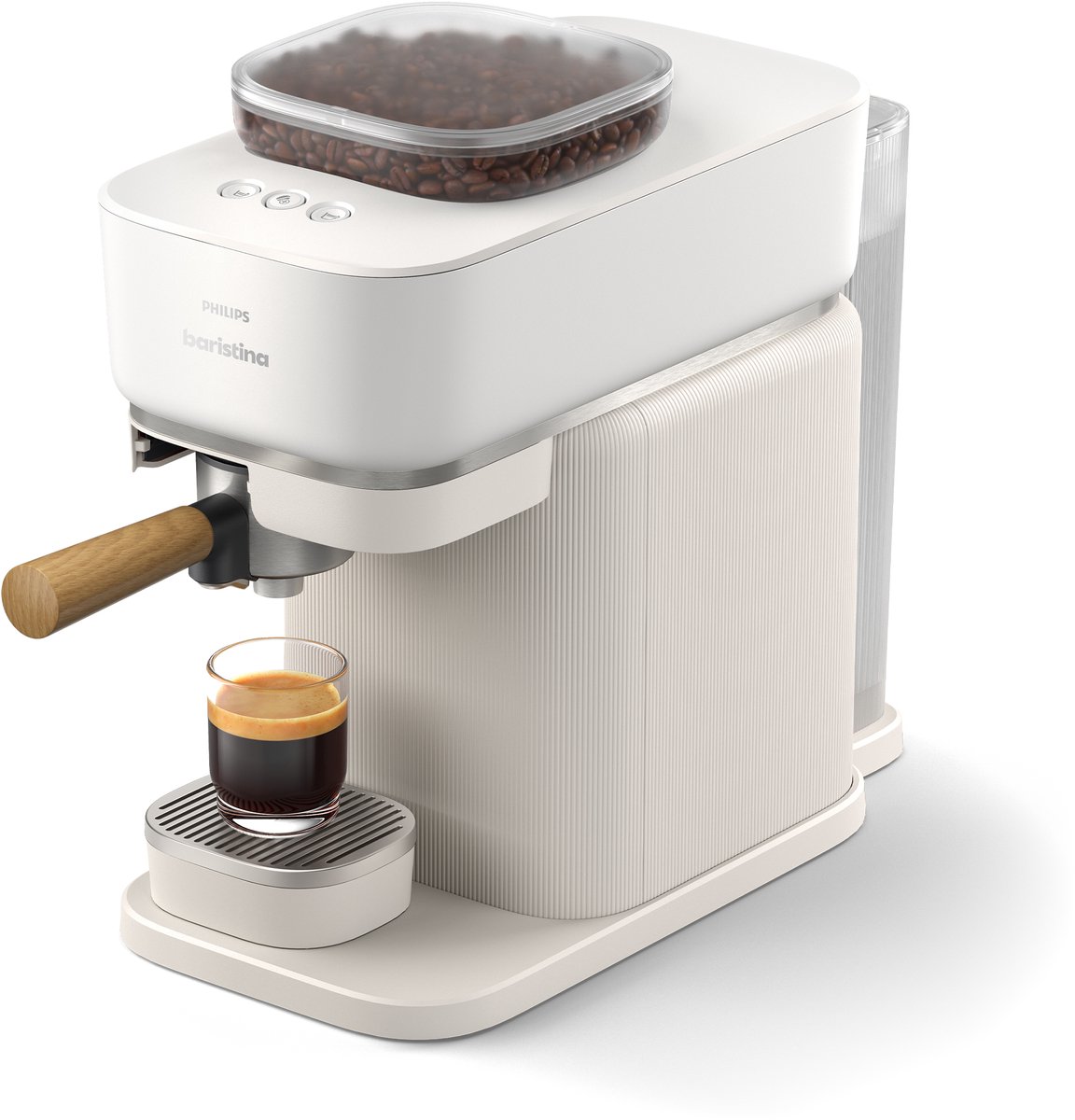 De Philips Baristina BAR302/20 Espressomachine Wit in één oogopslag
