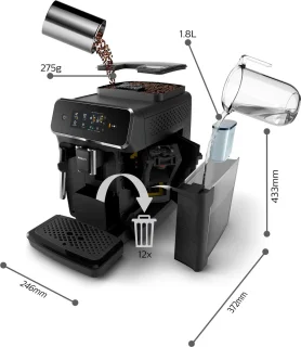 Philips EP1200/00 Series 1200 Espressomachine Mat Zwart