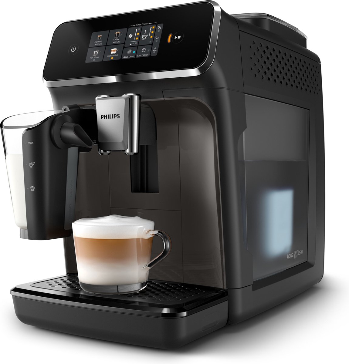 De Philips EP2334/10 volautomatische koffiemachine zwart in één oogopslag