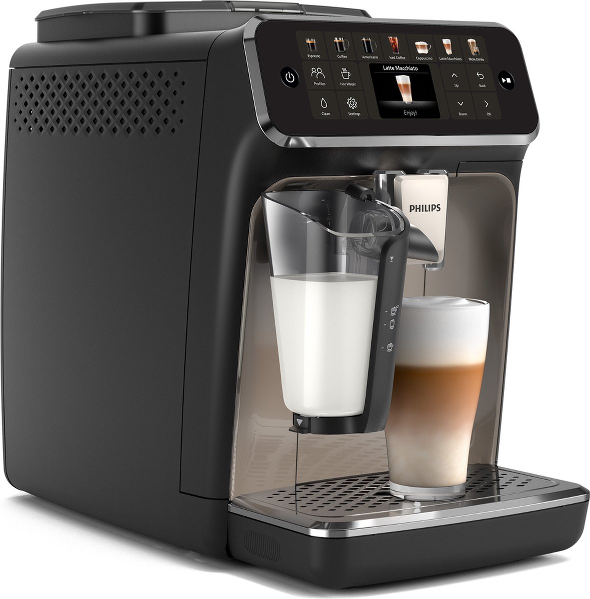 De Philips EP4449/70 Series 4400 espressoapparaat in één oogopslag