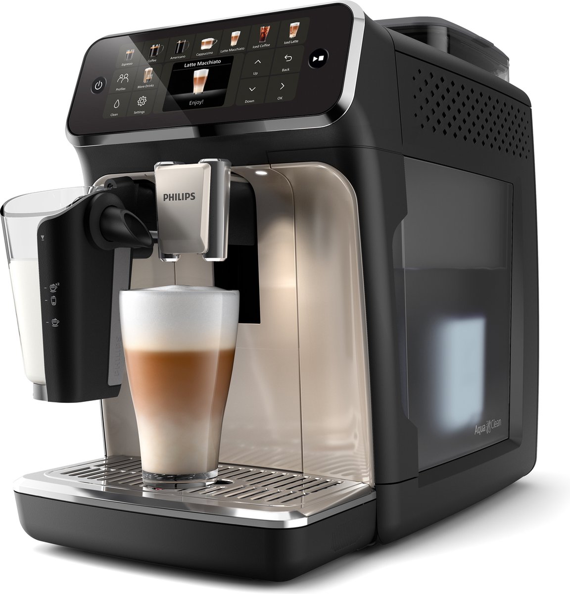 De Philips EP5547/90 volautomatische koffiemachine 5500-serie zwart in één oogopslag