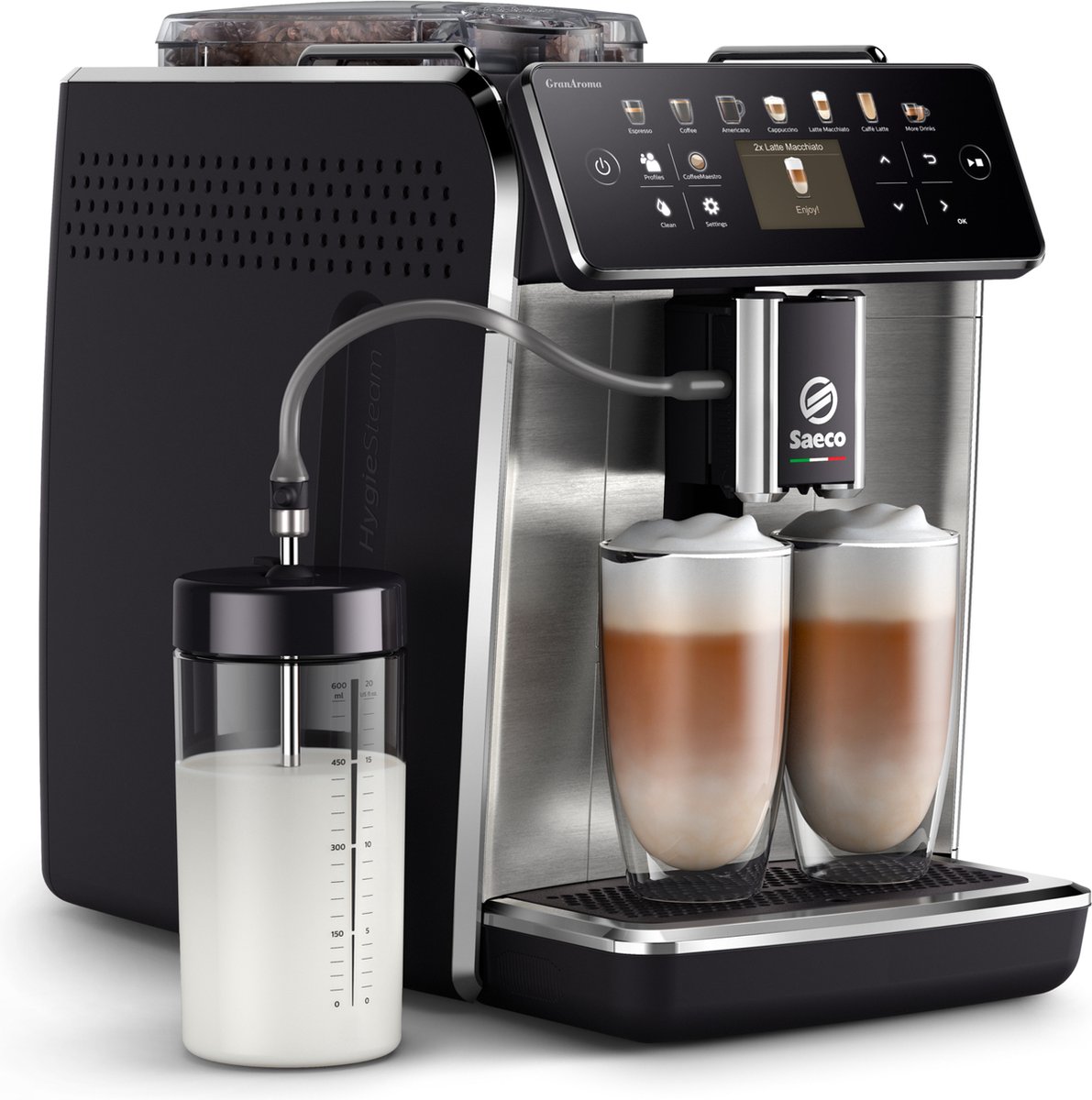 Wat vinden we goed aan de Philips Saeco GranAroma SM6585/00 Espressomachine Zilver RVS