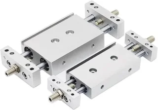 Pneumatische cilinder dubbele as 25 mm metaal