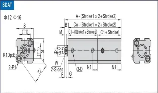 Pneumatische cilinder type duplex