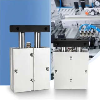 Dubbele-staafcilinder 32 mm — Krachtige, symmetrische pneumatiek voor precisiemachines