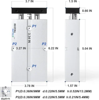 Pneumatische luchtcilinder 32×50 mm (dubbelwerkend)